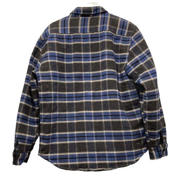 Mens Shirt Jacket L Flannel Plaid lined Work Outdoors Streetwear Fall Layering - Picture 3 of 8